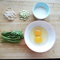 葱香茼蒿厚蛋烧的做法图解1