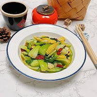 #中小学生做饭指南#玉米笋炒上海青的做法图解12
