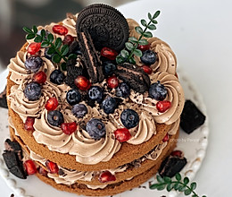 #本周热榜#ins森系复古红宝石特浓巧克力奶油裸蛋糕的做法