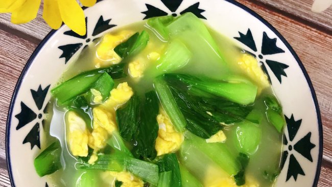 #放假请来我的家乡吃#广东｜鸡蛋青菜汤的做法