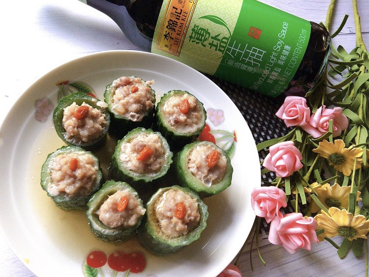 青瓜酿肉蒸出清新感的做法
