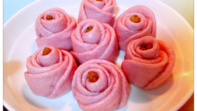 紫薯玫瑰馒头～简单健康美丽的馒头