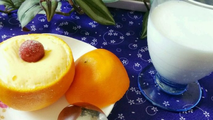 甜橙牛奶炖蛋