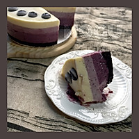 【免烤蛋糕】蓝莓渐变冻芝士蛋糕蓝莓慕斯的做法图解11