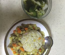 牛肉丁咖喱饭的做法