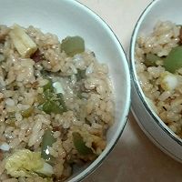 青椒白菜肉炒饭的做法图解3