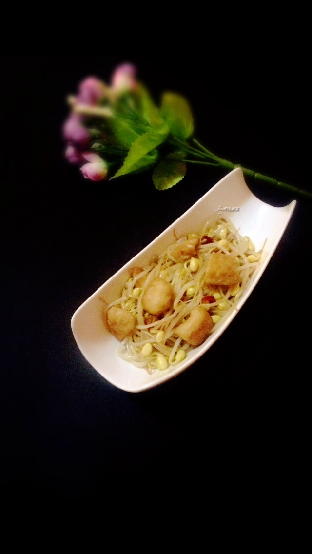 黄豆芽炒油豆腐的做法图解6