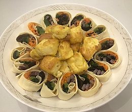 #冬日治愈时刻#烤豆腐蔬菜摆盘的做法