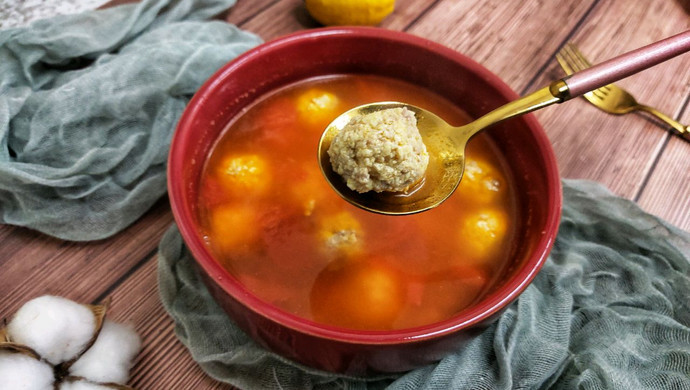 番茄豆腐肉丸汤