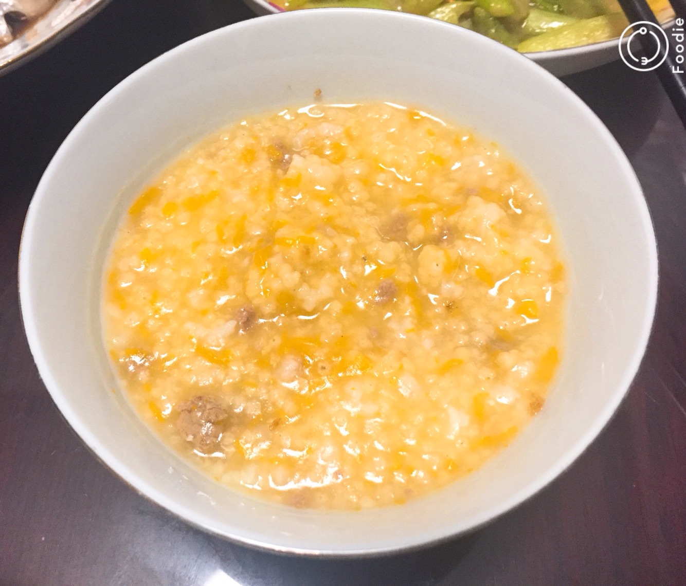 Pumpkin beef millet porridge for baby