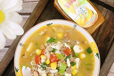 时蔬豆腐汤