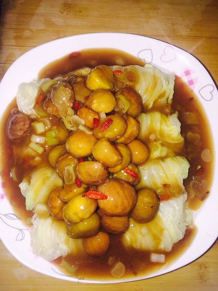 板栗扒白菜的做法