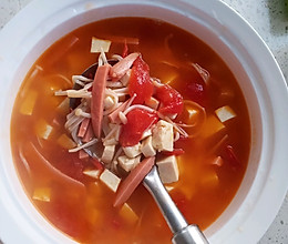 番茄金针菇豆腐汤的做法