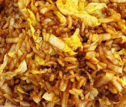 白菜肉沫拌饭的做法