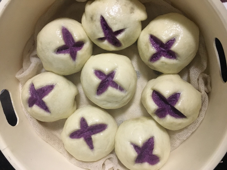 奶香紫薯馒头.(无油无糖宝宝辅食版)的做法
