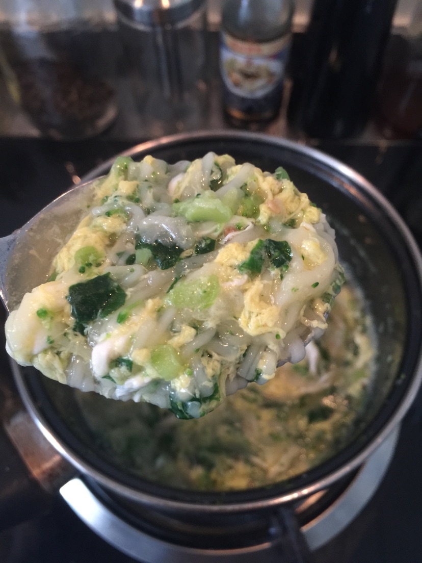 宝宝辅食--菠菜西蓝花鸡蛋牛肉面12+