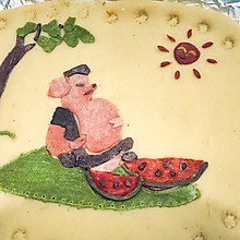 猪八戒吃西瓜装饰——烤饼（12）