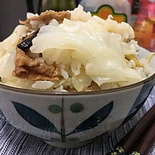 豆皮香菇高丽菜饭