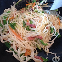 炒面—培根青菜DIY的做法图解5