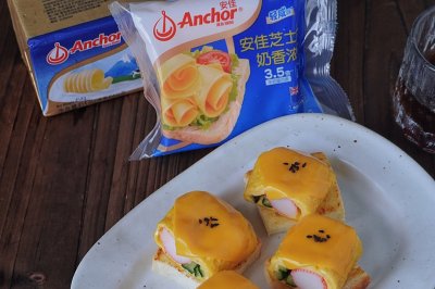芝士蟹柳蛋卷吐司