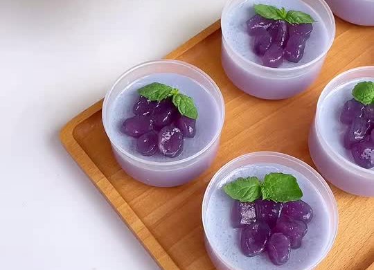 紫薯啵啵奶冻，香香甜甜，嫩滑细腻