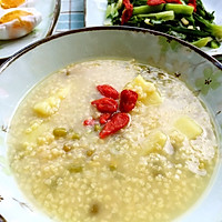 小米绿豆番薯粥的做法图解2
