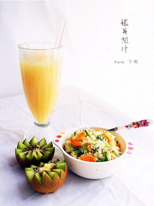 银耳梨汁热饮的做法