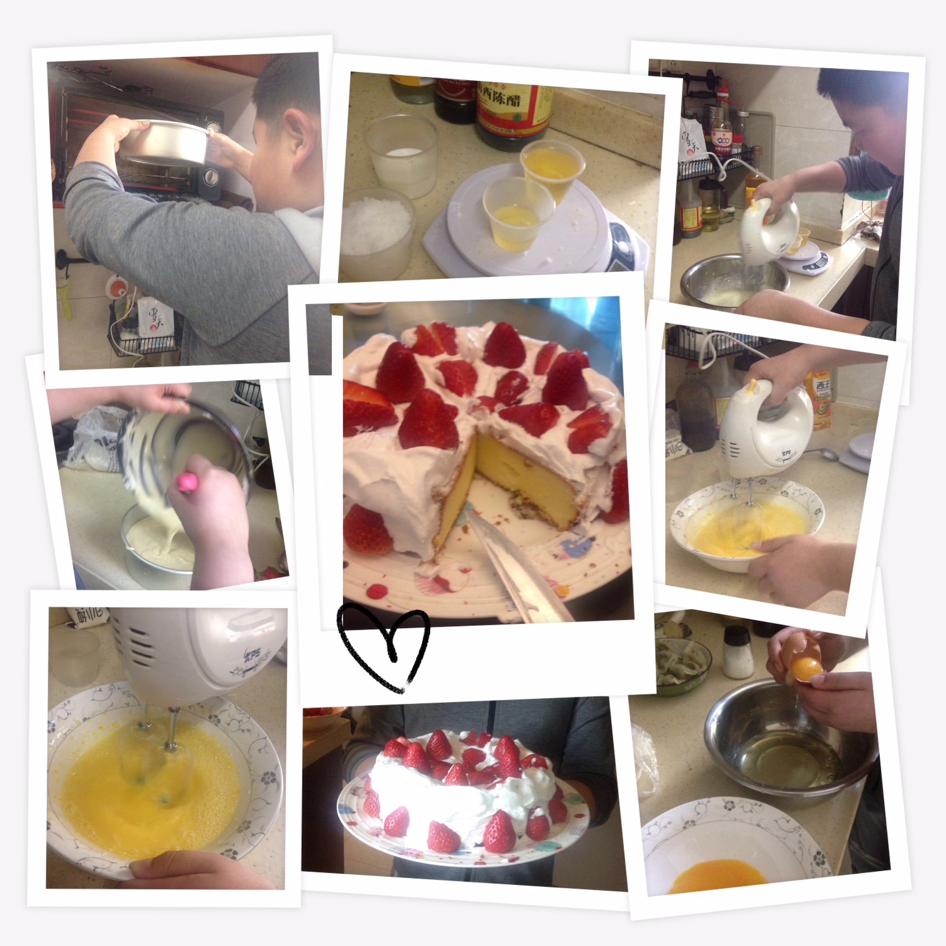 My son's strawberry cake