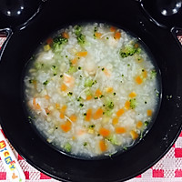 小鱼生粥品篇②干贝杂蔬虾仁粥的做法图解2