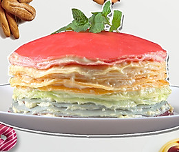低脂彩虹千层蛋糕，甜爆花心射手座的做法