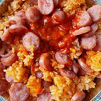 #原制原味，聚会菜谱#芝士香肠拌饭的做法图解4