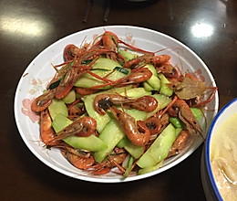 黄瓜炒籽虾的做法