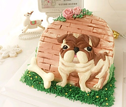 狗狗3D手绘立体场景蛋糕的做法