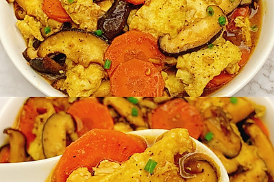减脂餐❗️营养好吃的香菇胡萝卜炒鸡蛋