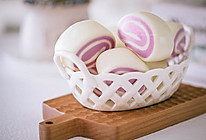 #金龙鱼精英100%烘焙大师赛# 水光肌牛奶紫薯双色馒头的做法