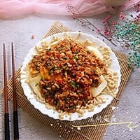 #快手又营养，我家的冬日必备菜品#肉末豆腐蒸金针菇的做法图解13