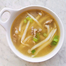 白玉菇肉丝汤