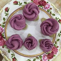 紫薯牛奶玫瑰馒头的做法图解1