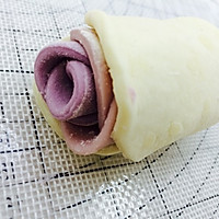 渐变紫薯牛奶玫瑰花馒头（附面团发酵法）的做法图解8