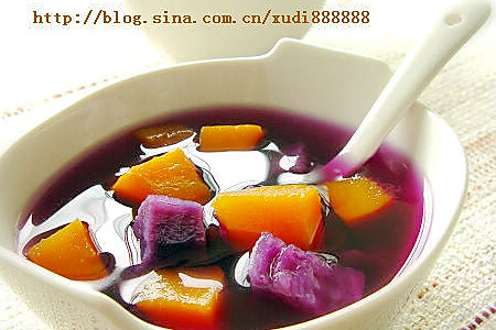 南瓜紫薯汤的做法