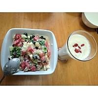 五彩果蔬沙拉+仙桃奶昔#博世红钻家厨#的做法图解8