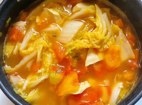 西红柿白菜豆腐汤的做法