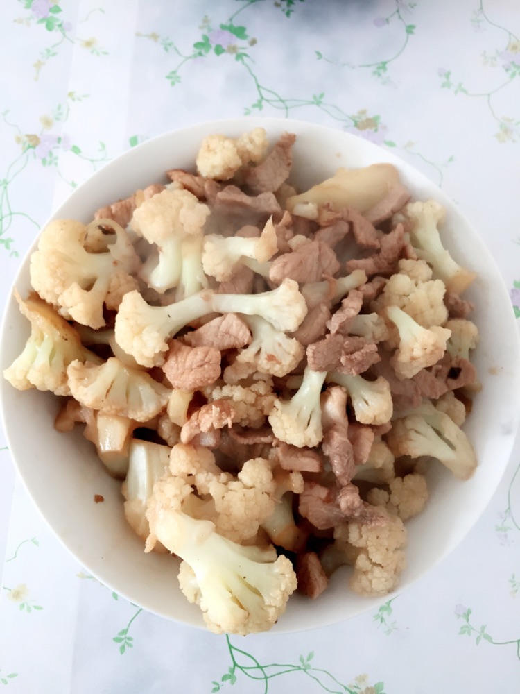 花菜炒肉的做法图解5