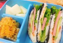 爱心便当 三角饭团的做法