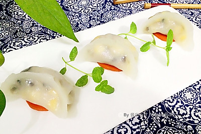 【玉米香菇水晶饺】
