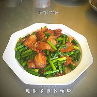  腊肉炒蒜薹#沃康山茶油#的做法图解7