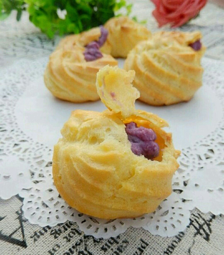 低脂紫薯泡芙的做法