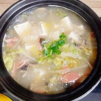 皮蛋豆腐口蘑火腿汤的做法图解9