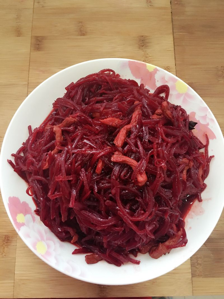 炒紫菜头丝的做法