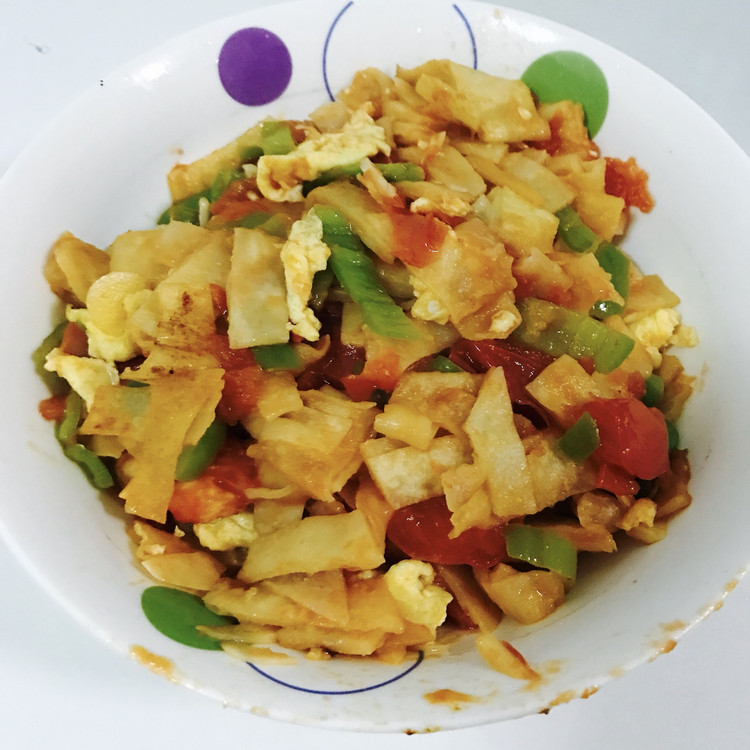 西红柿鸡蛋炒饼的做法
